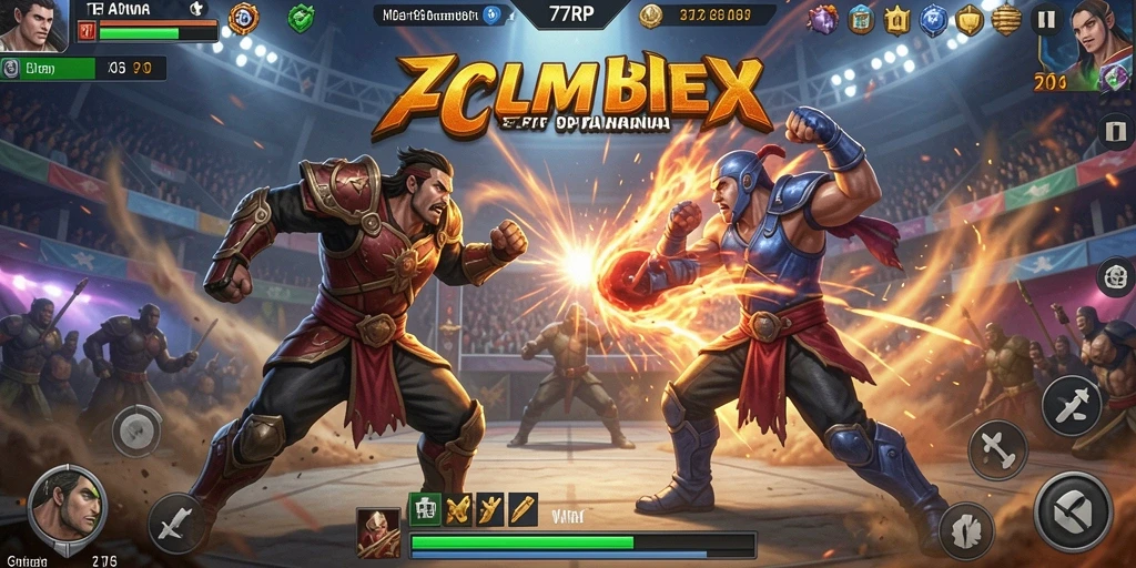 Screenshot 77RP menunjukkan aksi pertarungan yang intens dan karakter-karakter yang beragam.