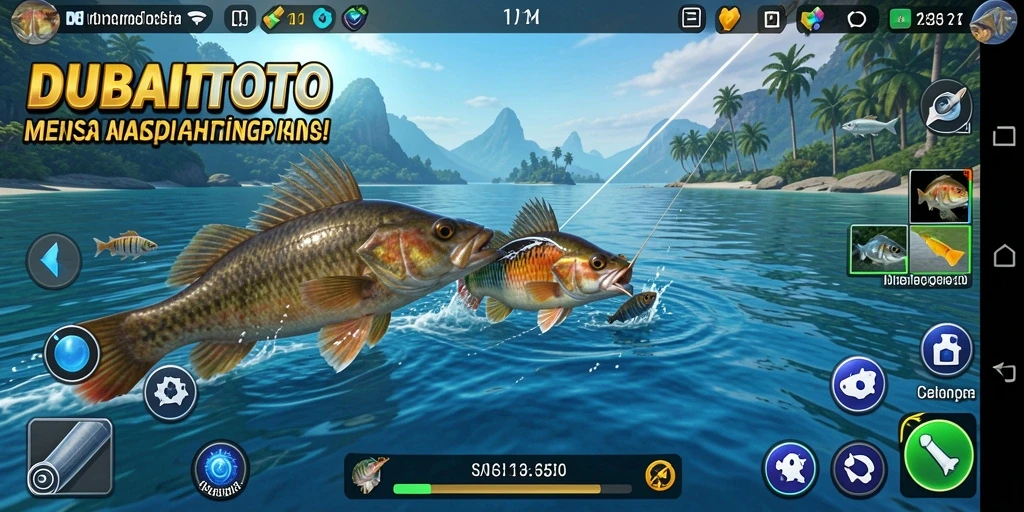 Tampilan memukau gameplay memancing dalam DUBAITOTO.