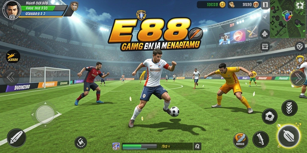 Tampilan gameplay E88 yang menarik dan penuh aksi olahraga.