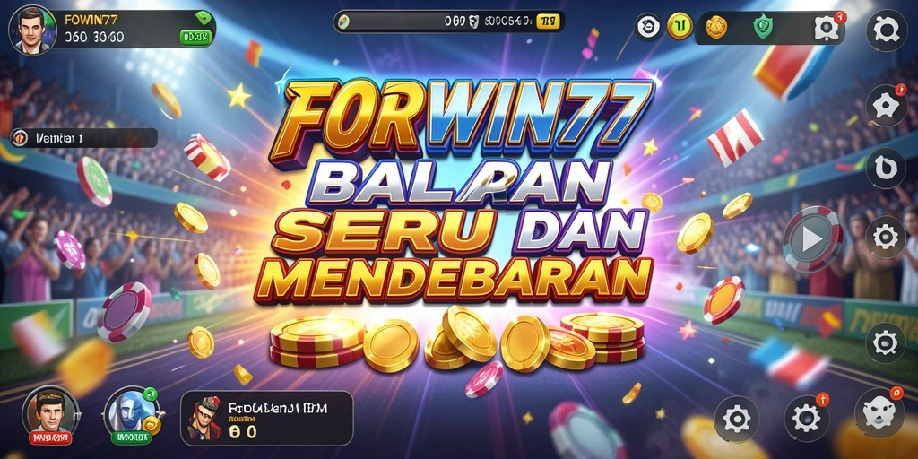 Tangkapan layar utama FORWIN77 menampilkan balapan mendebarkan di trek yang menantang.