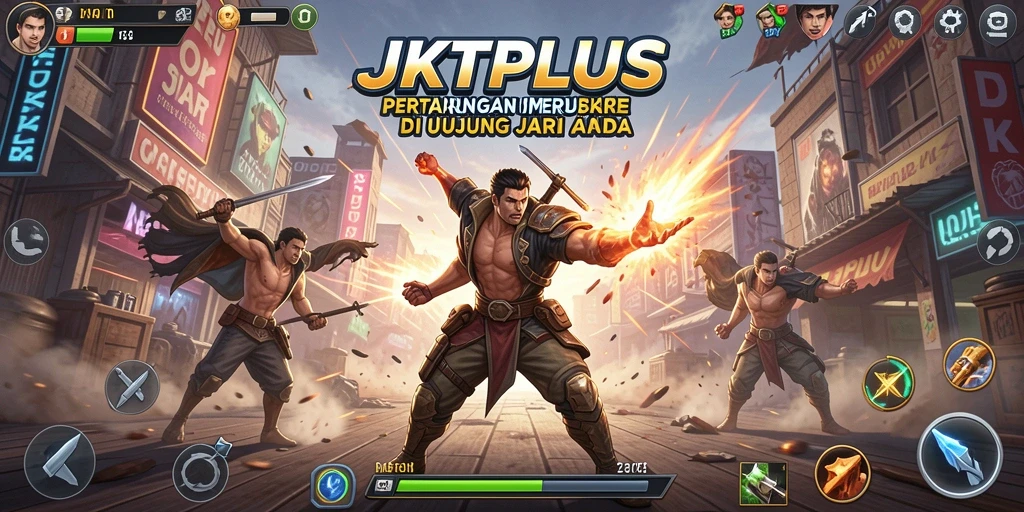 Screenshot gameplay JKTPLUS menampilkan aksi pertarungan yang mendebarkan.