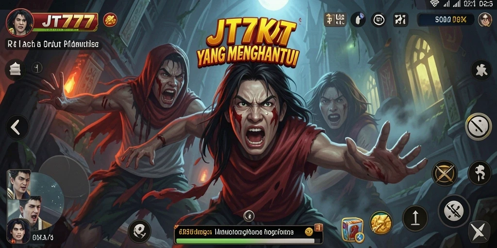 Tampilan gameplay menakutkan dengan suasana gelap dan mencekam.