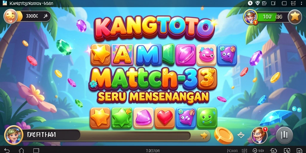 Tangkapan layar gameplay KANGTOTO dengan elemen Match-3 yang menarik.