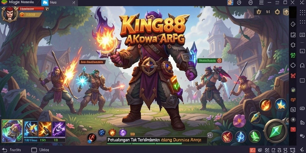 Tampilan elemen gameplay yang menarik dalam KING88, menunjukkan aksi pertempuran seru.