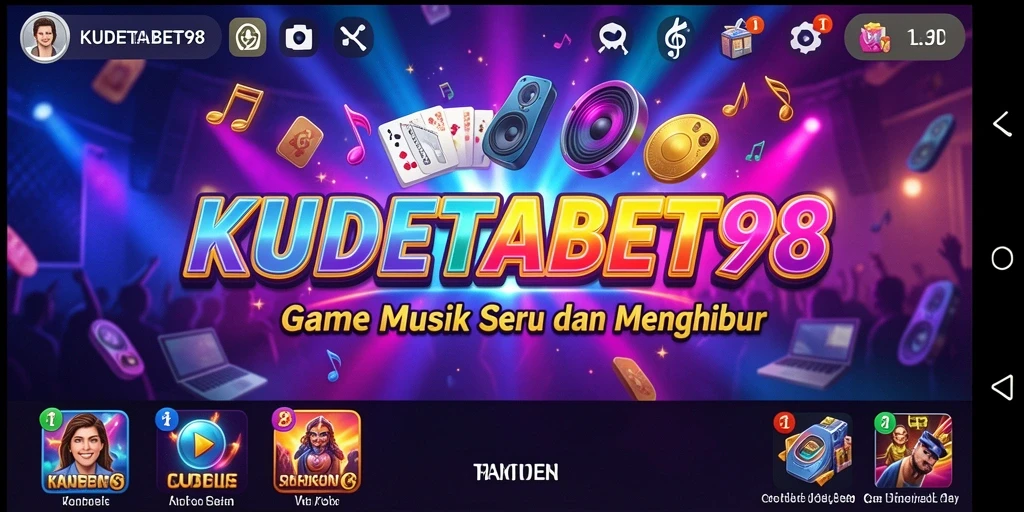 Tampilan gameplay KUDETABET98 dengan pemain bernyanyi dan bersaing.